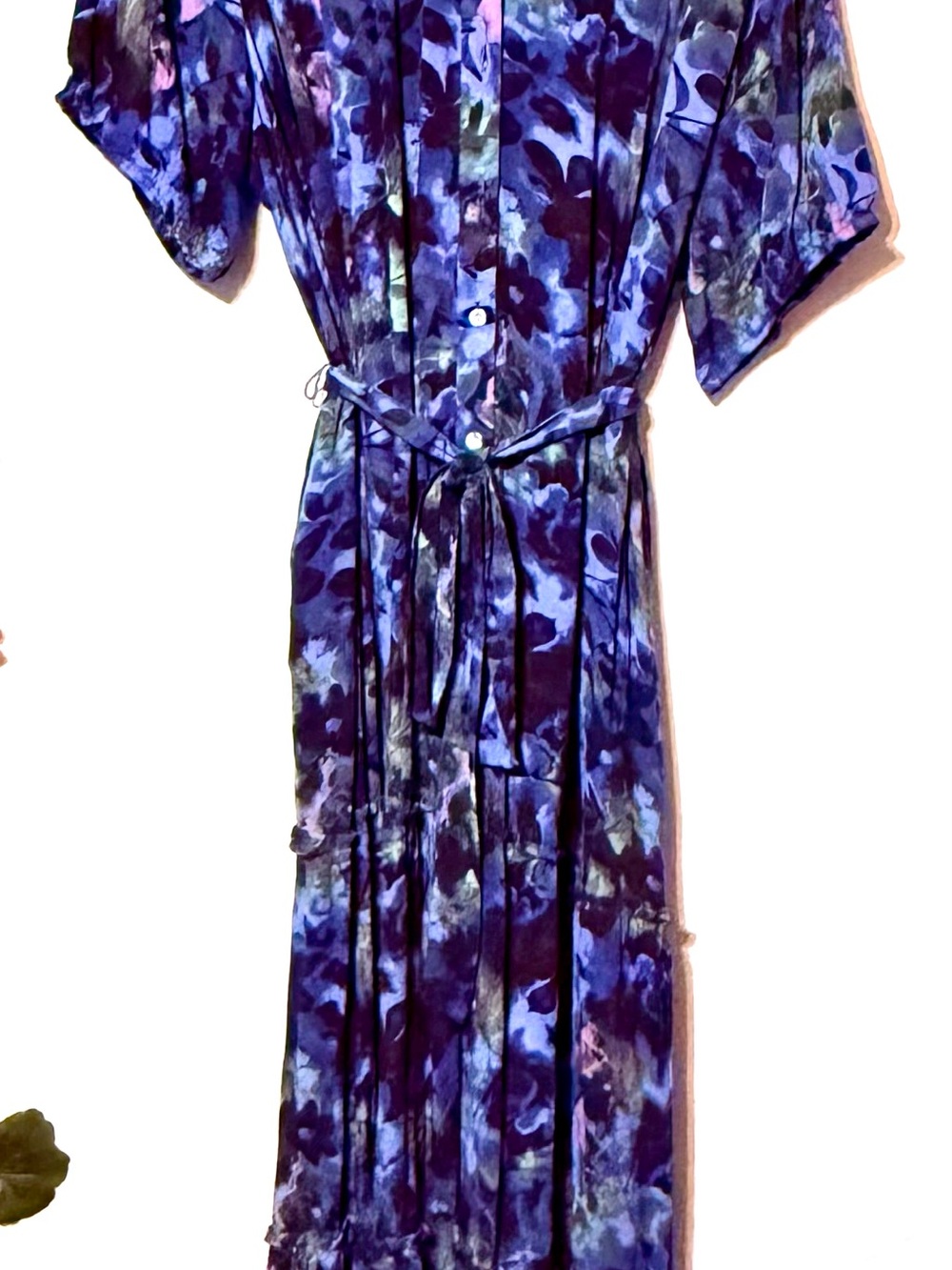 Time and Tru Blue and Purple Floral Midi Dress